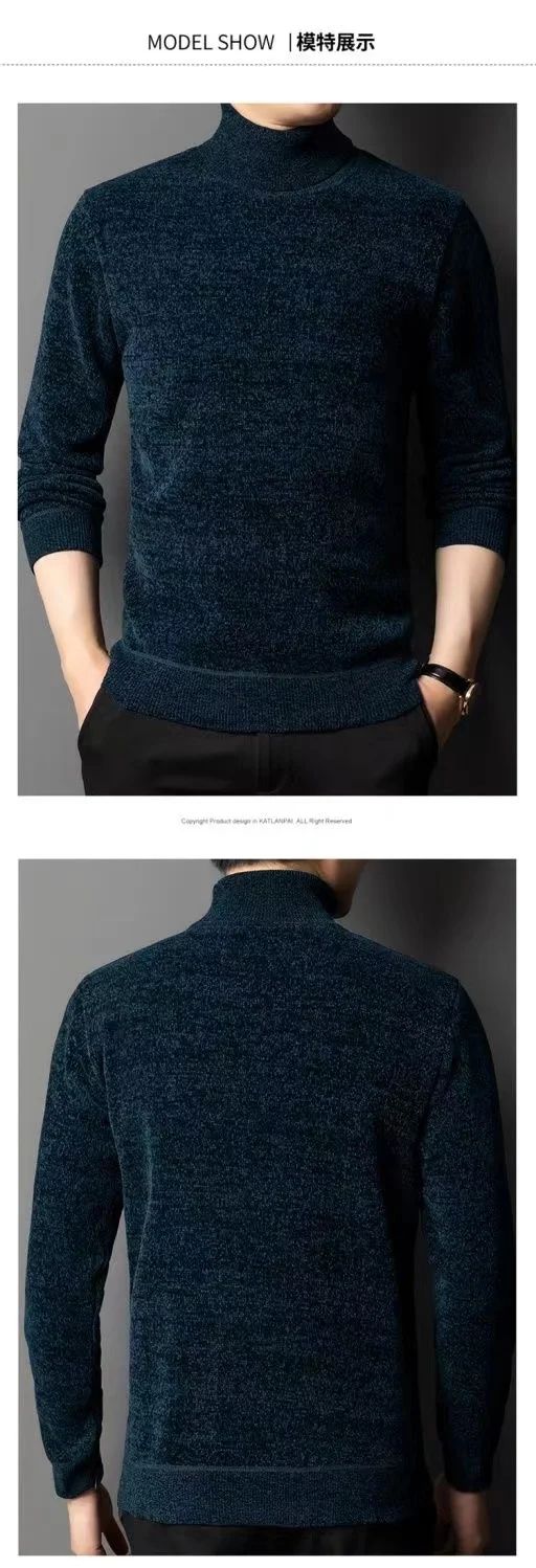 Men Turtleneck Sweater Casual Thick Men's Rollneck Knitted Sweater Warm Mens Jumper Woolen Sweater Male Outwear Knitwear 3XL 4XL