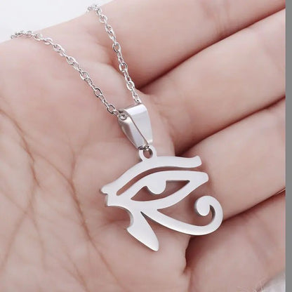 Eye of Horus, Eye of God Necklace, Rotatable Evil Eye Pendant, Men's Trendy Retro Weird Egyptian Amulet Jewelry