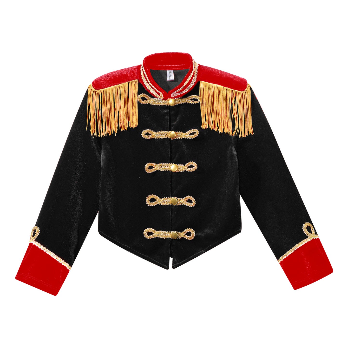 Boys Girls Drum Major Team Uniform Nutcrackers Costume Set Marching Band Tassel Jacket Coat Hat Outfits for Drummer Performance