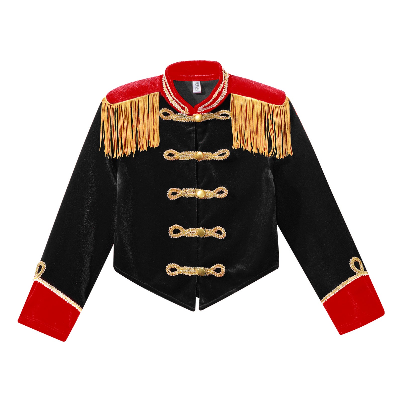 Boys Girls Drum Major Team Uniform Nutcrackers Costume Set Marching Band Tassel Jacket Coat Hat Outfits for Drummer Performance