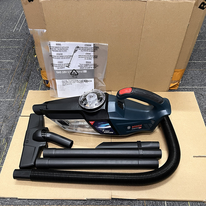 Bosch GAS18V-1 Aspirador de mão sem fio recarregável de alta potência, pequeno e forte, removedor de pó de construção elétrico a lítio