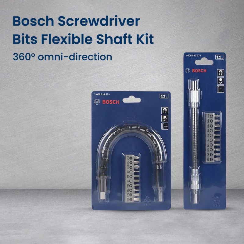 Conjunto de 11 Peças de Suporte de Eixo Flexível para Pontas de Parafusadeira Bosch Professional, Extensor de 200mm e 300mm para Parafusadeira e Furadeira