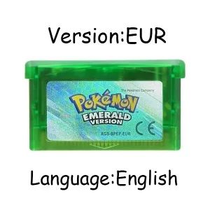 Jogo GBA Série Pokémon Cartucho de Videogame 32 Bits Cartão de Console Pokémon Emerald FireRed LeafGreen Ruby Sapphire Multi-idioma