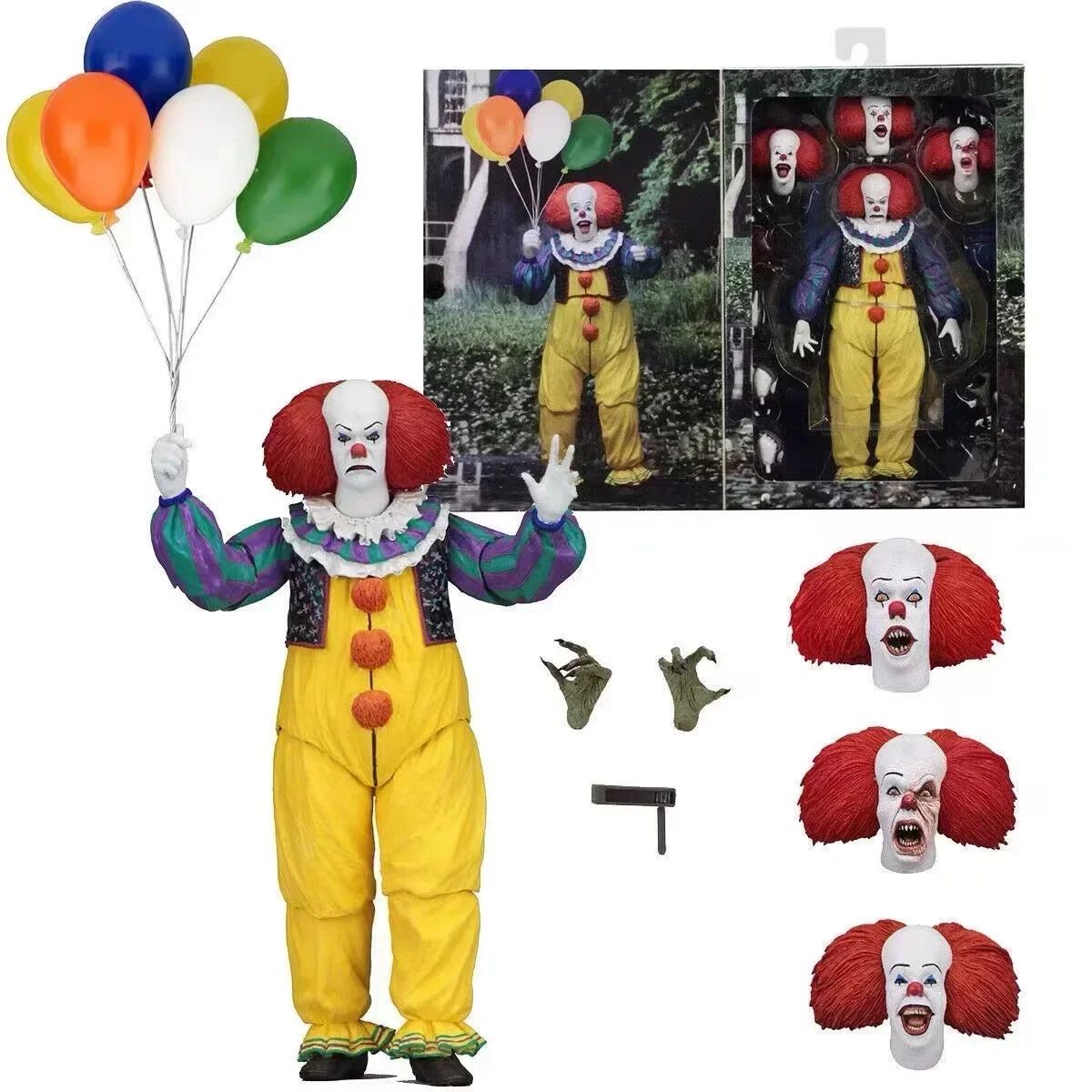 NEW NECA The Many Faces Of Pennywise Action Figure Change Face Pennywise Toys Collectible Model Birthday Gift