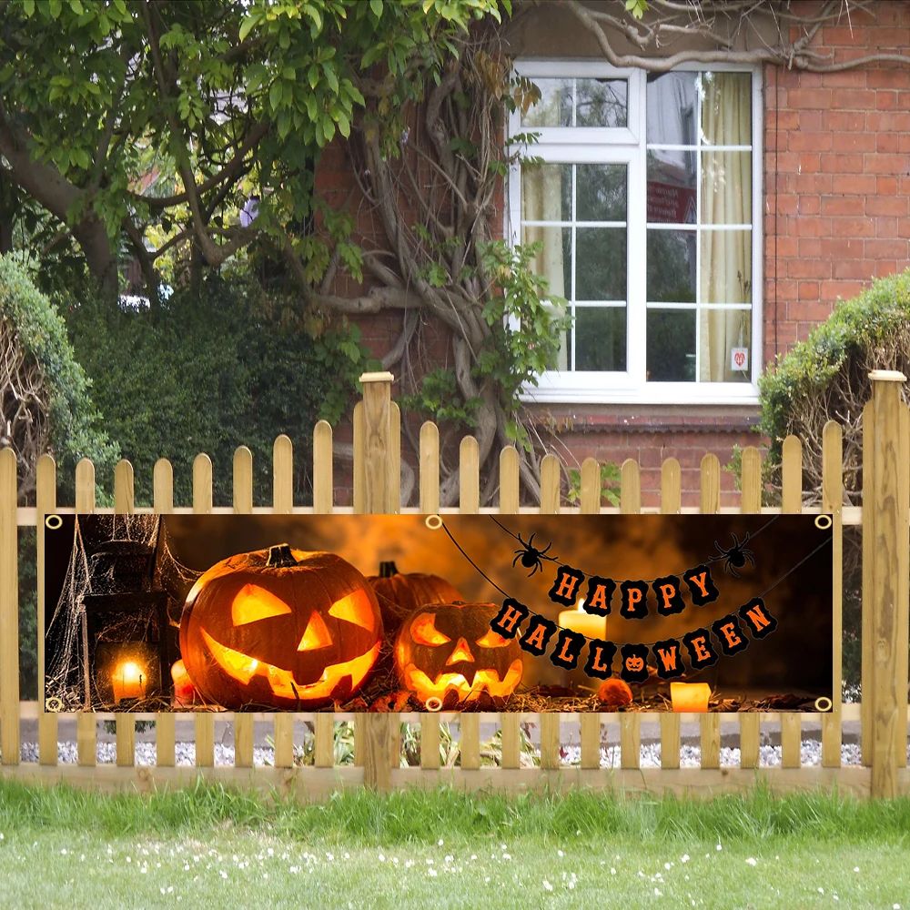 60X240cm Halloween Banner Flag Polyester Printed Garage or Outdoor Decoration Tapestry