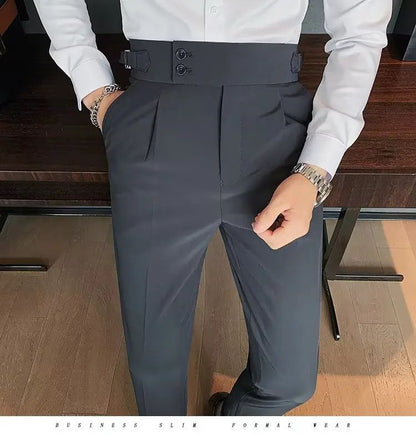 Calça Masculina Nadir Coffee Color Clássica Estilosa Paris Botão Prega Única Emagrece Suaviza Sua Silhueta Calça Social Casual