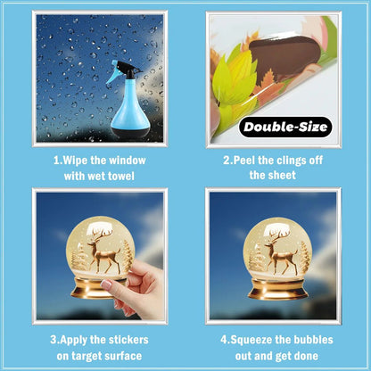 Christmas Gingerbread Man & Candy Cane Window Stickers - Sweet Holiday Decals for Bedroom Living Room Glass Holiday Home Decor