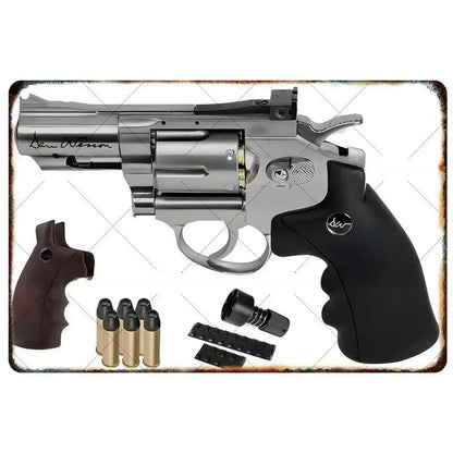 GUNHERO Pistol Metal Wall Signs - Bold Military Style - Perfect Decor for Man Caves, Homes, Bars & Garden Spaces