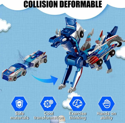 Carro Deus Rápido Brinquedo de Transformação Dinossauro Dragão Voador Combinação Pégaso Unicórnio Colisão Magnética Transformação Brinquedo Divertido