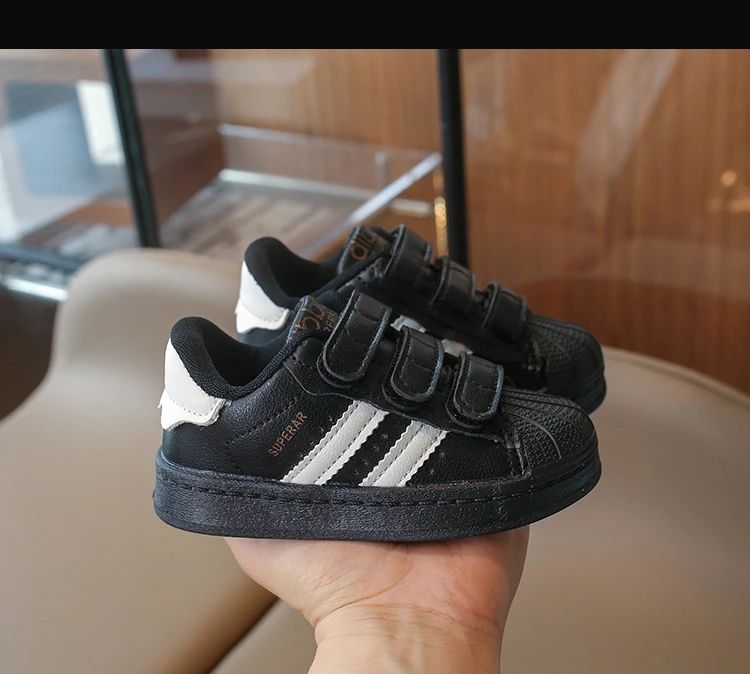 Childrens Baby Sneakers Blue Leather Boys Girls Toddler Shoes Four Seasons Models Pink Versatile Non-slip Small Kid Single Shoes