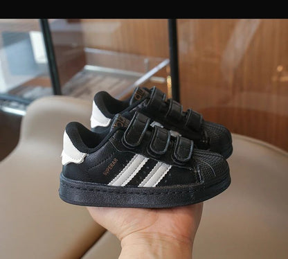 Childrens Baby Sneakers Blue Leather Boys Girls Toddler Shoes Four Seasons Models Pink Versatile Non-slip Small Kid Single Shoes