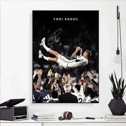 Modern Soccer Sport Player Portrait Poster Print Football Play Picture Canvas Painting Wall Art for Living Room Home Decor Mural