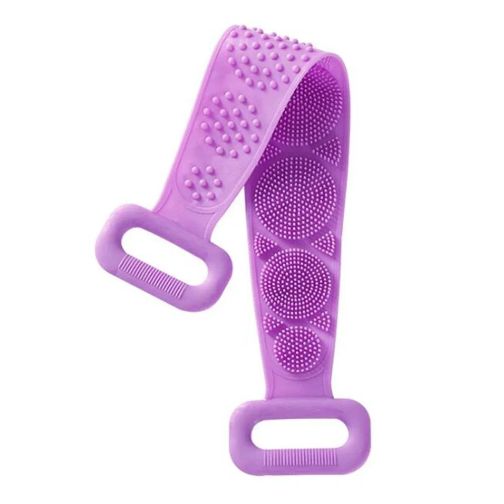 1 Esponja Corporal de Silicone, Escova Esfoliante Corporal, Toalha de Banho Esfoliante, Esfregão para as Costas, Esfoliação da Pele, Cinto de Massagem e Limpeza para Banho, Extensível