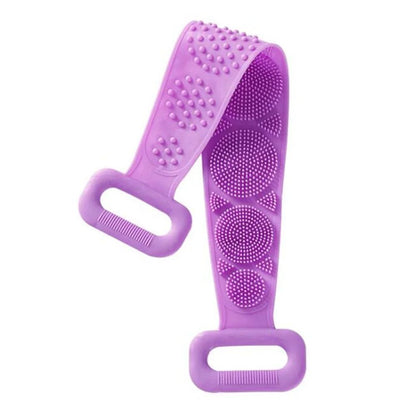 1 Esponja Corporal de Silicone, Escova Esfoliante Corporal, Toalha de Banho Esfoliante, Esfregão para as Costas, Esfoliação da Pele, Cinto de Massagem e Limpeza para Banho, Extensível