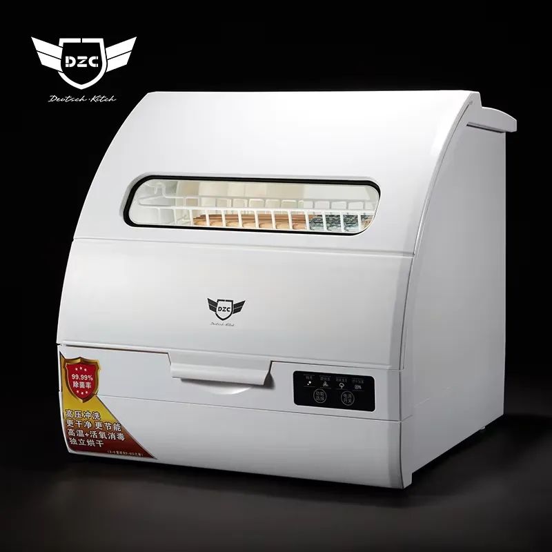 6 Sets Q6 Mini Portable Dishwasher Smart Desktop Countertop Washer Compact Kitchen Appliance for Home Office Camping Use