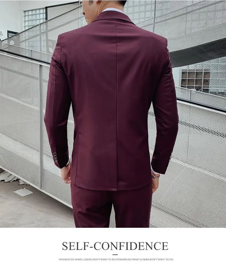 Suit S-7XL (Blazer+ Waistcoat + Trousers) Men's Fashion Business Dinner Gentleman Slim British-style Evening Dress Group Suit