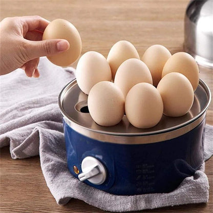 Panela Elétrica Multifuncional de Aço Inoxidável com Camada Dupla para Cozinhar Ovos – Vaporizador, Cozedor e Preparador de Café da Manhã, Eletrodoméstico Mini para Cozinha
