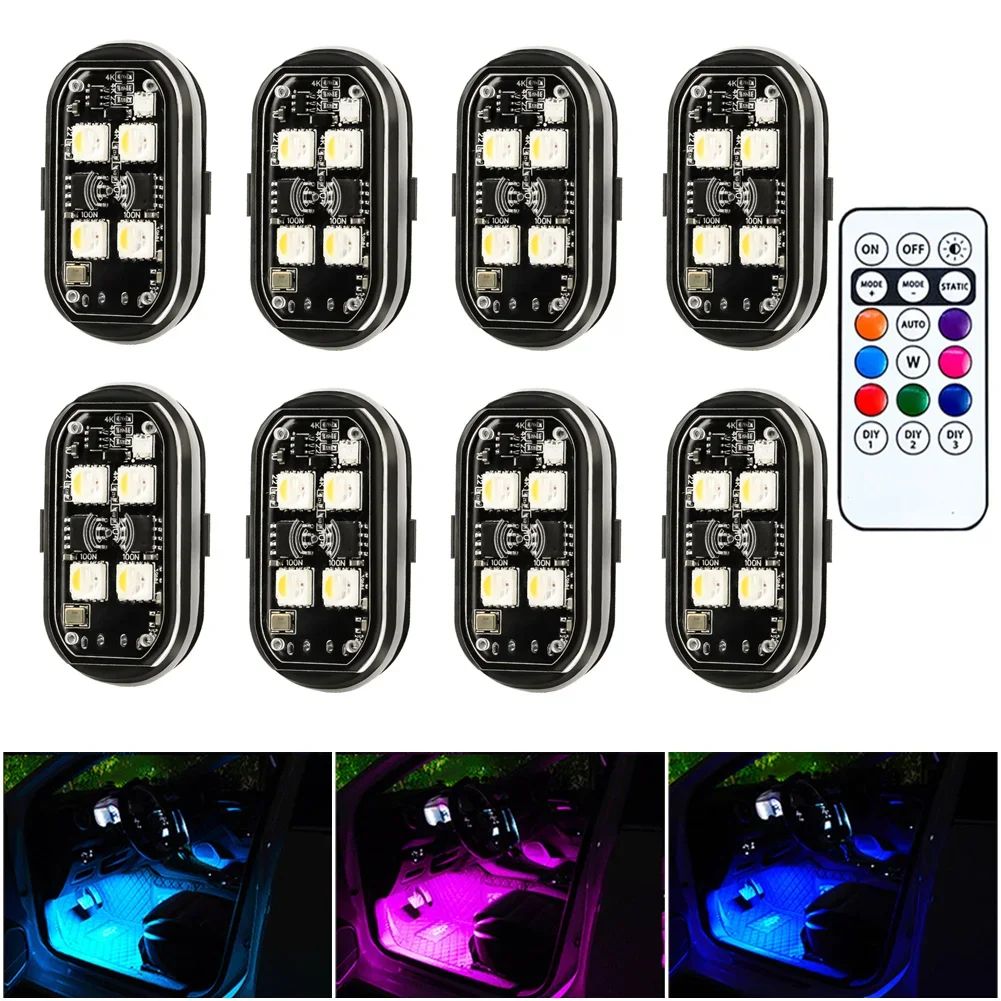 RGB Led Motorcycle Strobe lights LED Flash Light Rechargeable Wireless Light Aircraft Airplane Helicopter Warning Lights