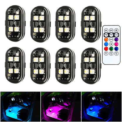 RGB Led Motorcycle Strobe lights LED Flash Light Rechargeable Wireless Light Aircraft Airplane Helicopter Warning Lights