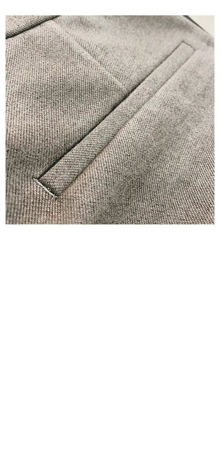 Calça Social Masculina Outono Inverno Engrossada Casual Slim Fit Reta Formal Negócios Lã Tecido Calça Social Escritório