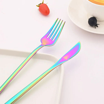 8 Garfos de Jantar Pretos Talheres Aço Inoxidável 18/10 Utensílios de Cozinha Ocidentais Conjunto de Garfos para Restaurante