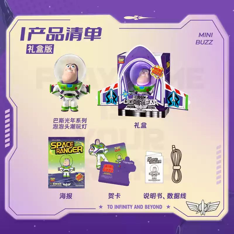 Novos Brinquedos de Luz Noturna Buzz Lightyear Disney Cabeça de Bolha Presente Infantil Anime Bonecos de Ação Buzz Lightyear Enfeites de Luz Noturna Toy Story