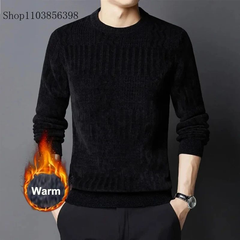 Brand Clothing High Quality Fashion Sweaters Male Slim Fit Casual Knitted Pullover Man Casual Round Neck Sweaters Black Grey