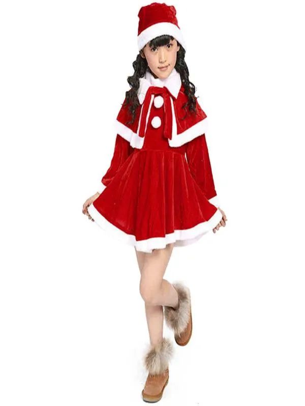 Christmas Santa Claus Cosplay Costume Boys Long Sleeve Clothes Baby Girls Dress Cute Show Christmas Hats and Christmas Supplies