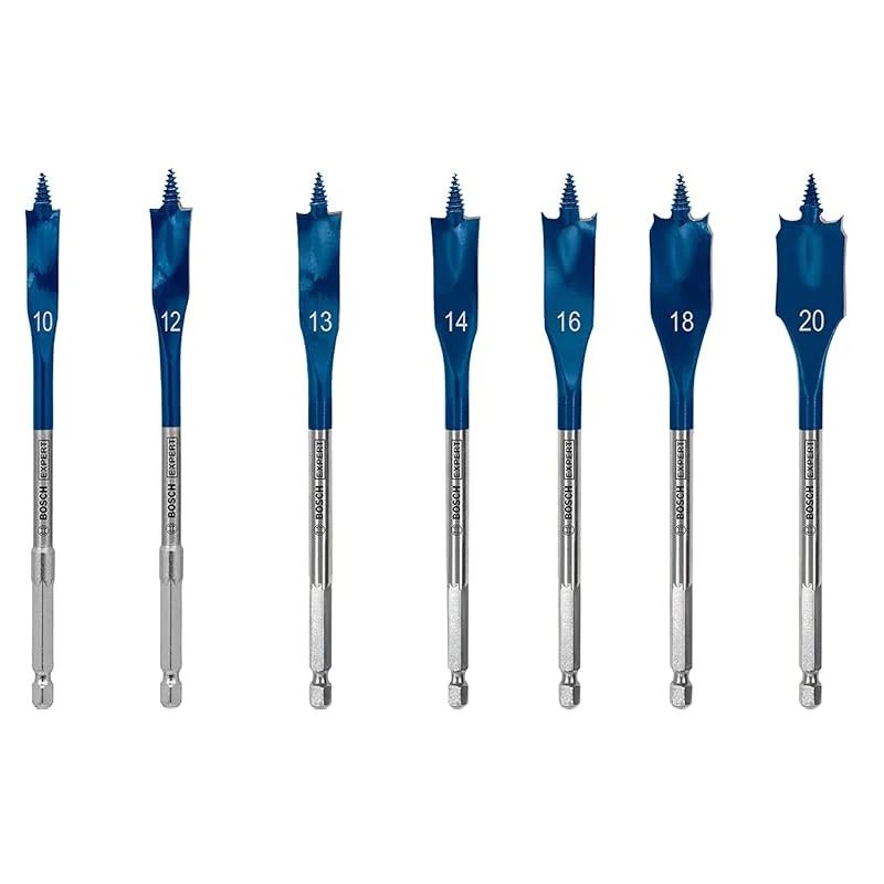 BOSCH 2608900336 Jogo de Brocas Chata EXPERT Self Cut Speed 10-32 mm Acessórios para Furadeiras de Impacto para Perfuração em Madeira