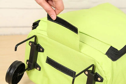 Foldable Square Oxford Cloth Shopping Cart Bag with Wheels Vegetable Buying Car Trolley Bag Durable Market Research Bag