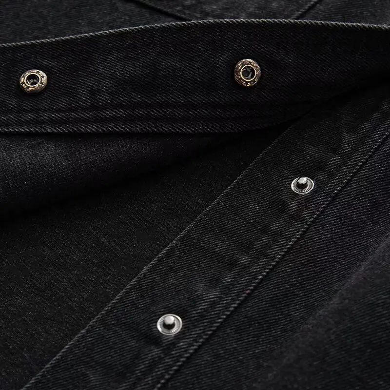 Retro Washed Loose Long Sleeve Women's Denim Shirt Vintage Workwear Style Button up Casual Outerwear from Mainland China