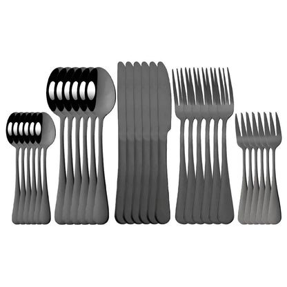 Conjunto de Talheres de Aço Inoxidável Colorido de 6/30 Peças, Faca, Garfo de Bolo, Colher de Chá, Conjunto de Talheres de Cozinha, Pratos