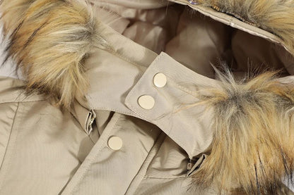 ?Mirrordust?Men Winter Jackets Thicken Warm Parkas Coat Vintage Fur Collar Padded Jackets Casual Loose Jackets Outwear