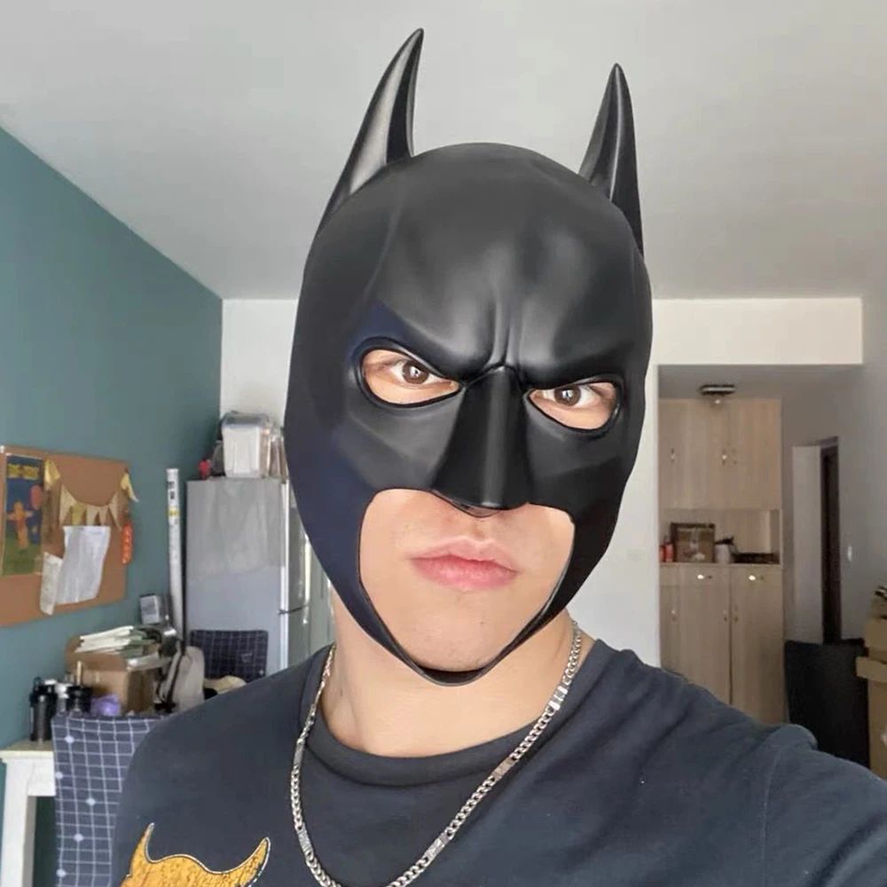Mask for Men Anime Bat Mask Headgear Latex Material Cosplay Headgear Halloween Night Dance Party Adult Masquerade Mask Latex
