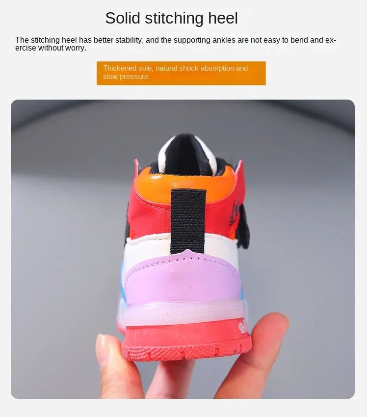 2024 Disney Children's Led Light Shoes Fashion Mickey Mouse Boys Sneakers Girls Cartton Casual Shoes Breathable Kids Sport Shoes