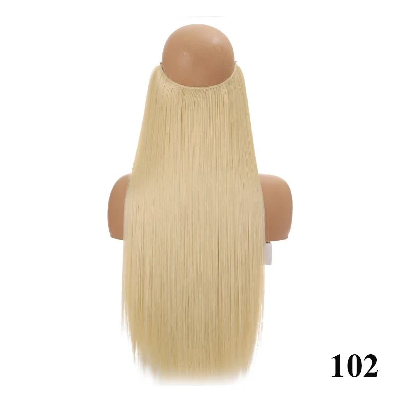 Extensão de cabelo com fio invisível (40cm 50cm 60cm) cabelo liso cabelo encaracolado uso diário adequado para todas as mulheres