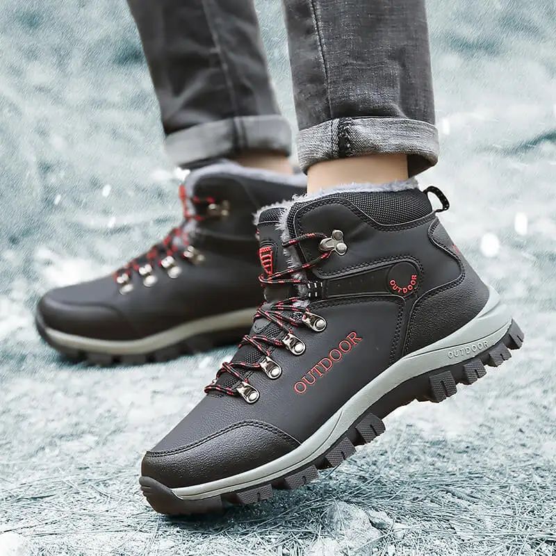 Men's Casual Sneaker Outdoor Sports Men Boots for Men Shoes Comfortable Warm Outdoor Hiking Shoes with Short Plush Men's Shoes