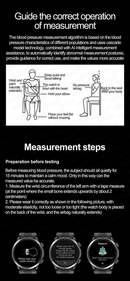 2026 New Health track NFC Air Pump+Air Bag Smartwatch Men Accurate Blood Pressure watches Uric Acid ECG Call Smart Bracelet lady