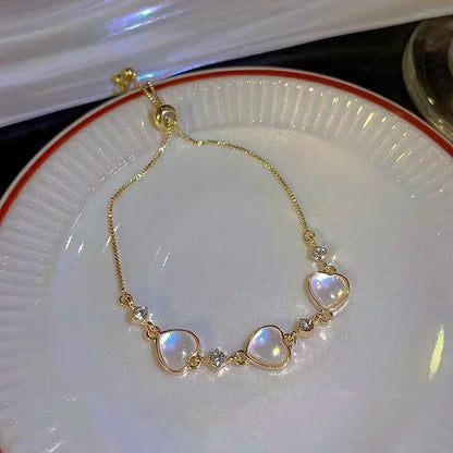 Pulseira de Tulipa de Opala Requintada com Zircônia para Mulheres Acessório Diário Personalizado da Moda Joias para Festas Presentes de Aniversário