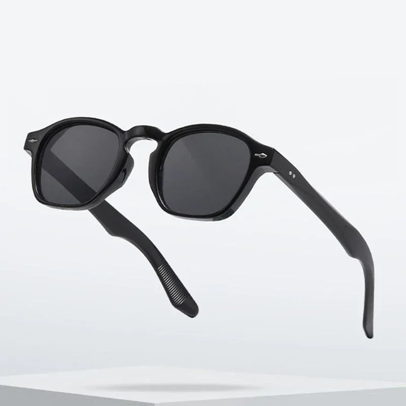 JNPCXI Retro Rivets Men Square Sunglasses Fashion Blue Green Trending Shades UV400 Women Clear Frame