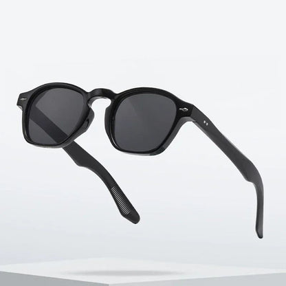 JNPCXI Retro Rivets Men Square Sunglasses Fashion Blue Green Trending Shades UV400 Women Clear Frame