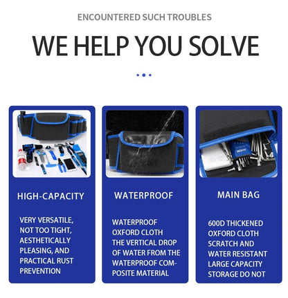 Hardware and electric Tool Bag Multifunction Oxford Cloth Thickened Maintenance Aerial Work Pocket Portable Tool Pocket Waistbag