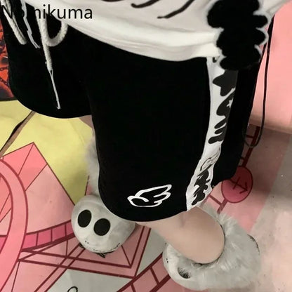 Shorts for Women's Kawaii Women Clothing Japanese Summer Short Pant Print Drawstring  Casual Y2k Pantalones 2025 Fashion Bottoms