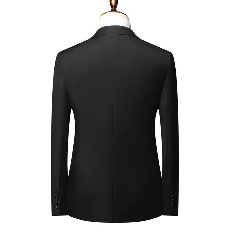S-8XL Blazer New Men's Fashion Business Solid Color British Style Professional Work Groom Wedding Dress Best Man Blazer Jacket