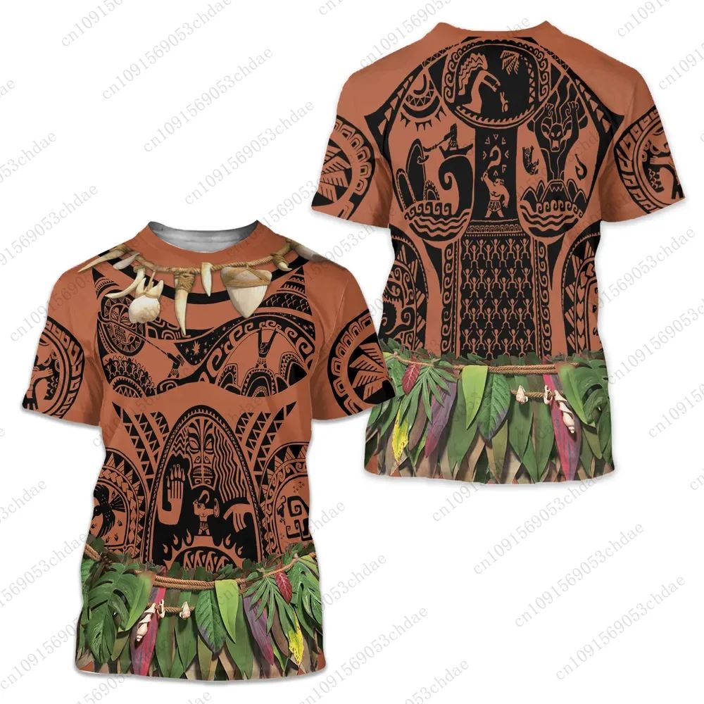 2024 Newest Tee Summer Moana Halloween Costume 3D T Shirt Fathion Mens Maui Birthday Moana Cosplay T-Shirt Day-wear Unisex Tops
