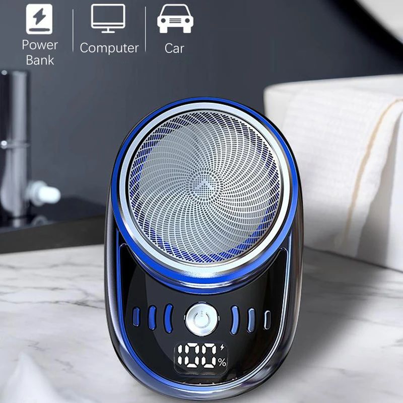 2023 Men's Electric Shaver Portable Mini Shaving Machine USB Rechargeable Beard Trimmer Type-C Household Face Beard Shaver
