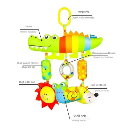Brinquedos para Bebês de 0, 3, 6, 12 Meses, Brinquedo de Pelúcia com Atividades de Arco-Íris para Pendurar no Carrinho de Bebê, Cadeirinha de Carro, Berço, Viagem, Brinquedos Sensoriais para Bebês
