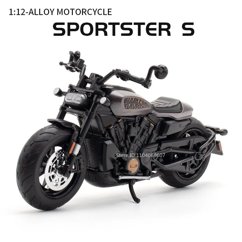 1:12 Scale Sportster S Modelos de Brinquedo de Moto Metal Fundido V4S Motocicletas em Miniatura com Absorção de Choque Pneus de Borracha para Presentes de Meninos