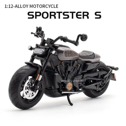 1:12 Scale Sportster S Modelos de Brinquedo de Moto Metal Fundido V4S Motocicletas em Miniatura com Absorção de Choque Pneus de Borracha para Presentes de Meninos