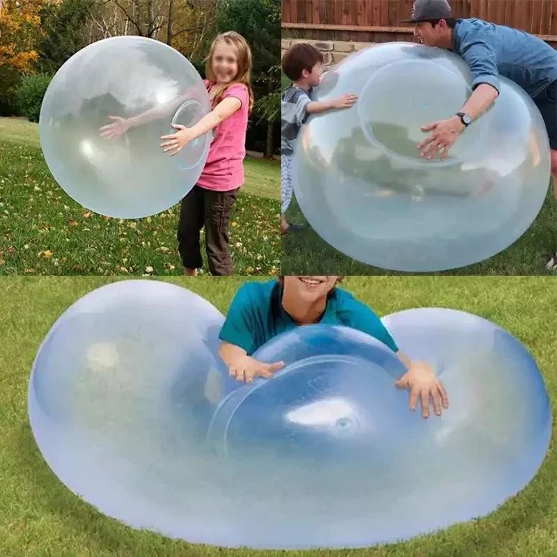 Kids Blow Up Balloon Toy Children Outdoor Soft Air Water Filled Bubble Ball Fun Party Game Summer Gift Inflatable Elastic Ball